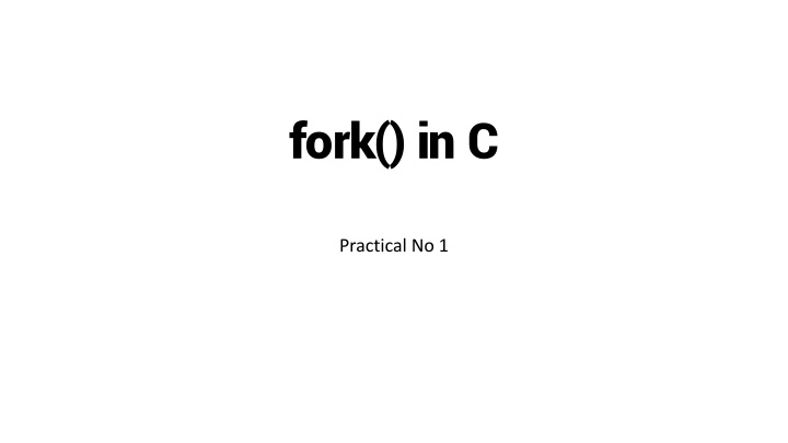 fork in c