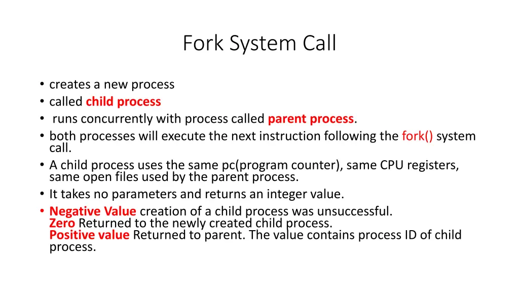 fork system call