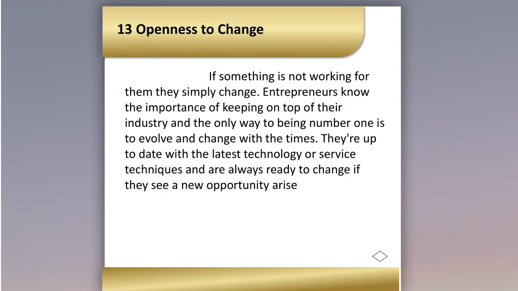 13 openness to change