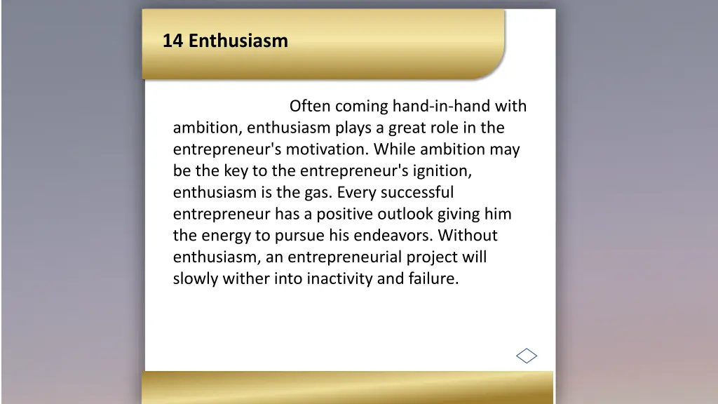 14 enthusiasm