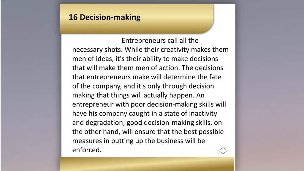 16 decision making