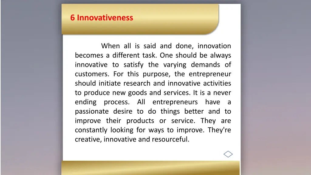 6 innovativeness