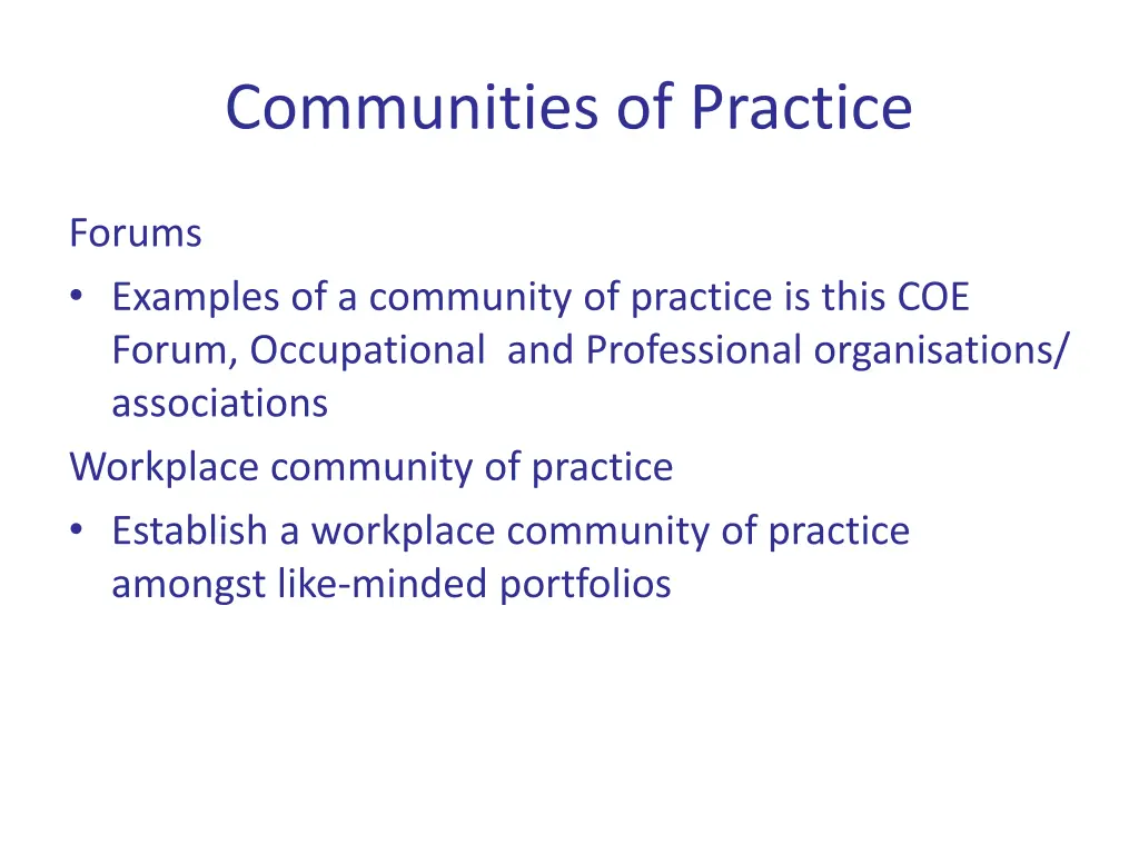 communities of practice