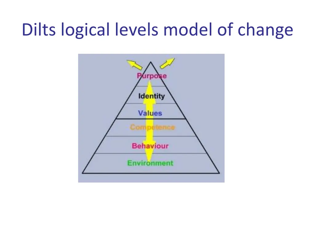 dilts logical levels model of change