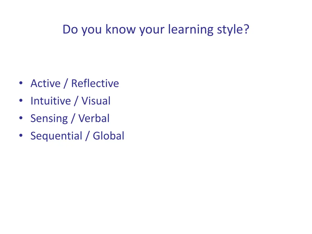 do you know your learning style