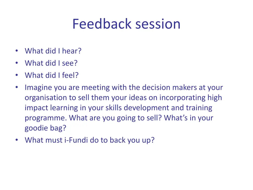 feedback session