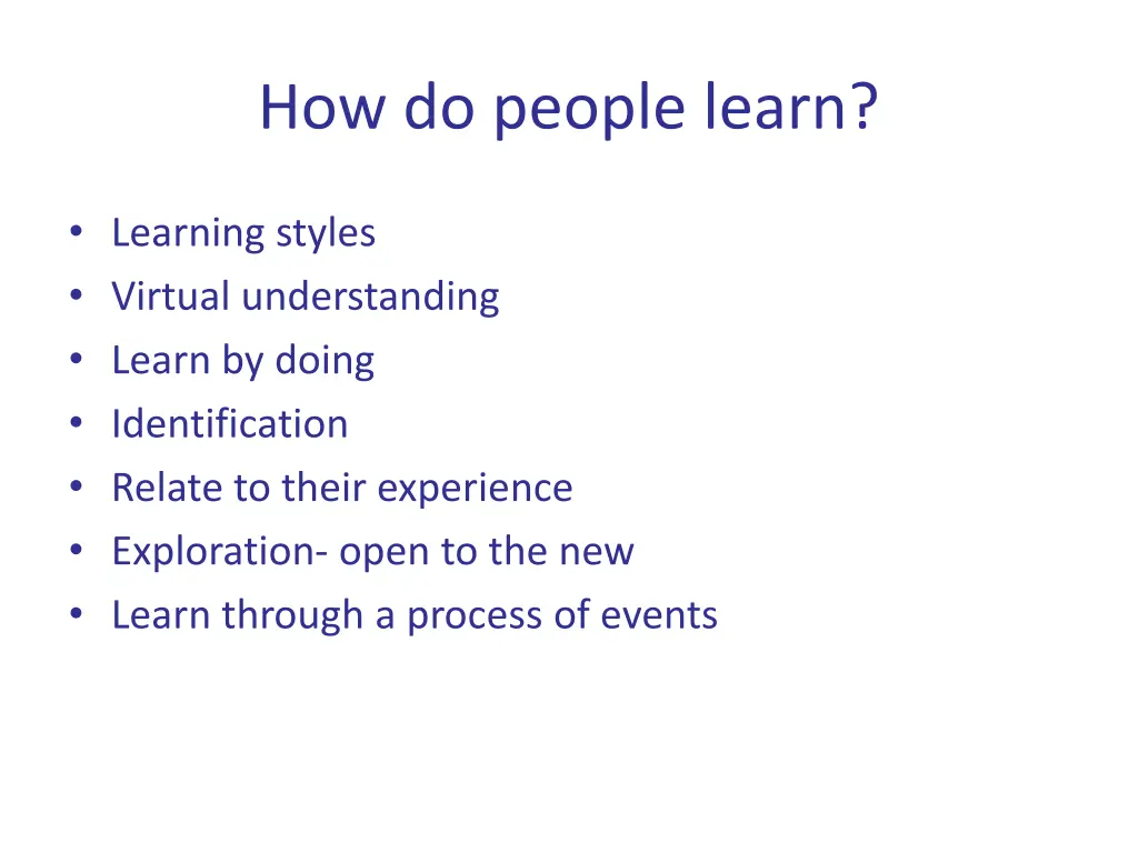 how do people learn