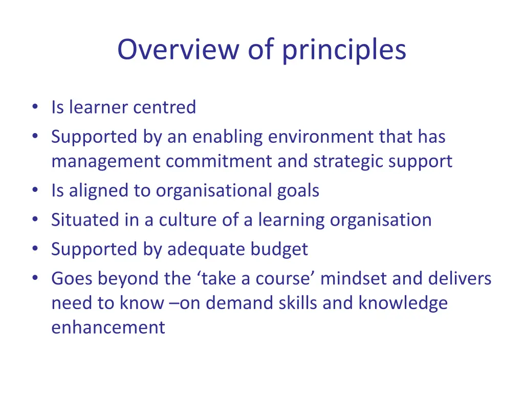 overview of principles