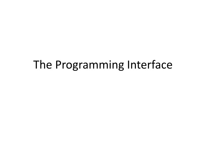 the programming interface