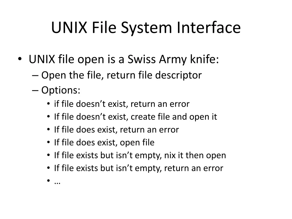 unix file system interface