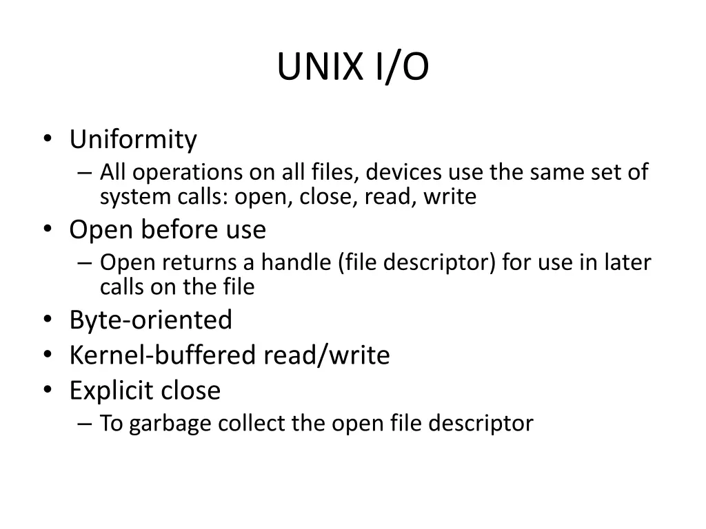 unix i o