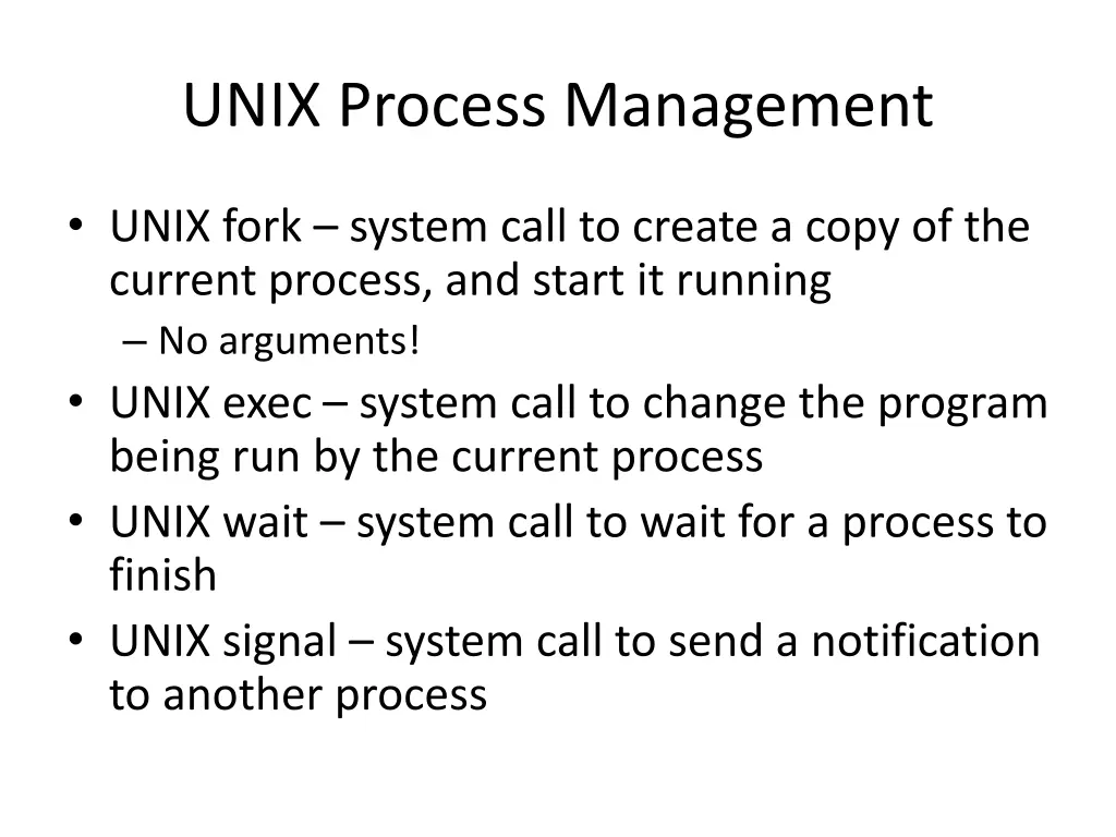 unix process management