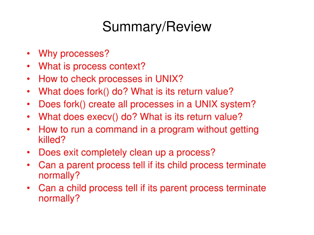 summary review