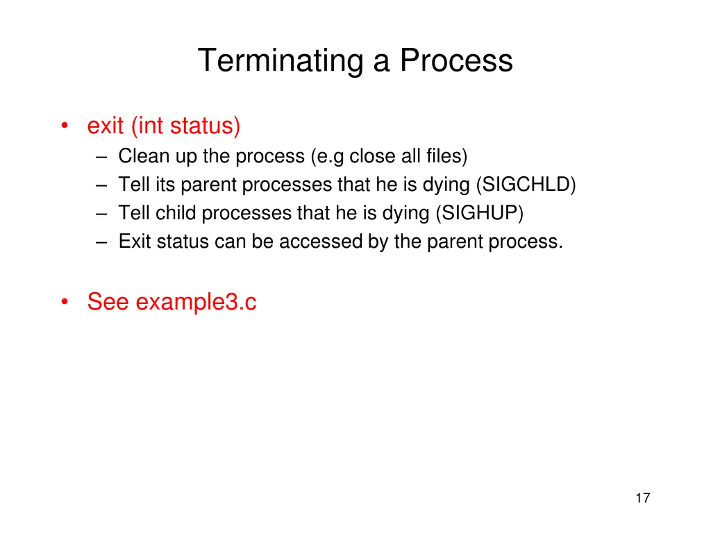 terminating a process