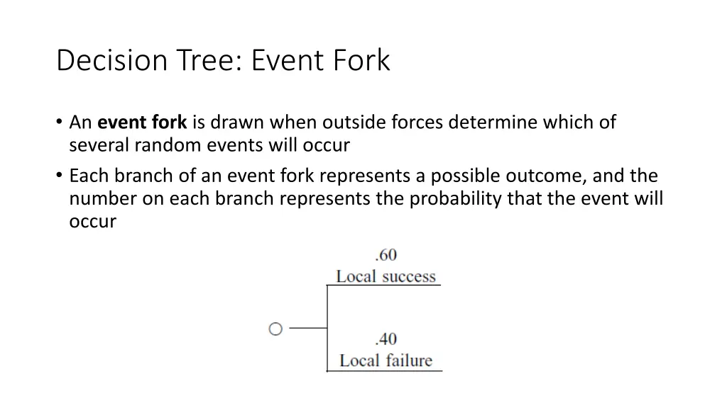 decision tree event fork