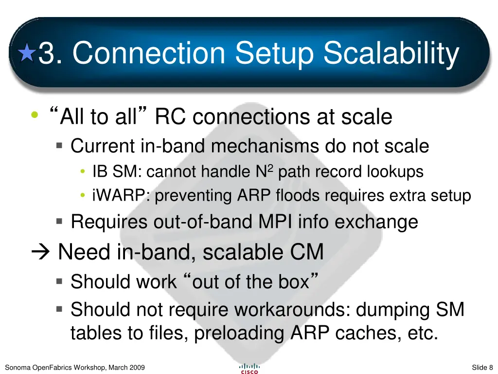 3 connection setup scalability