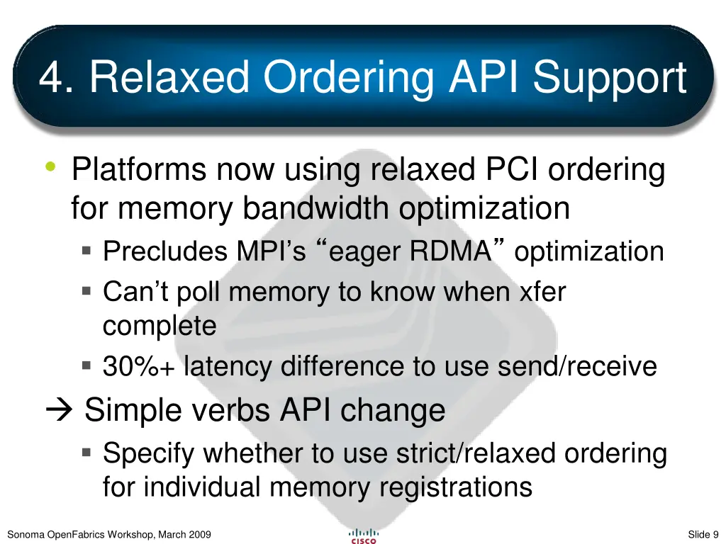 4 relaxed ordering api support