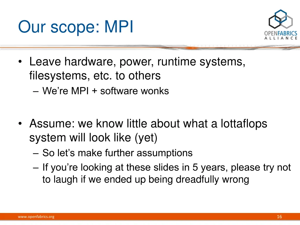 our scope mpi