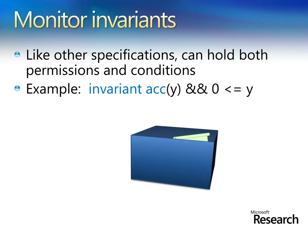 monitor invariants