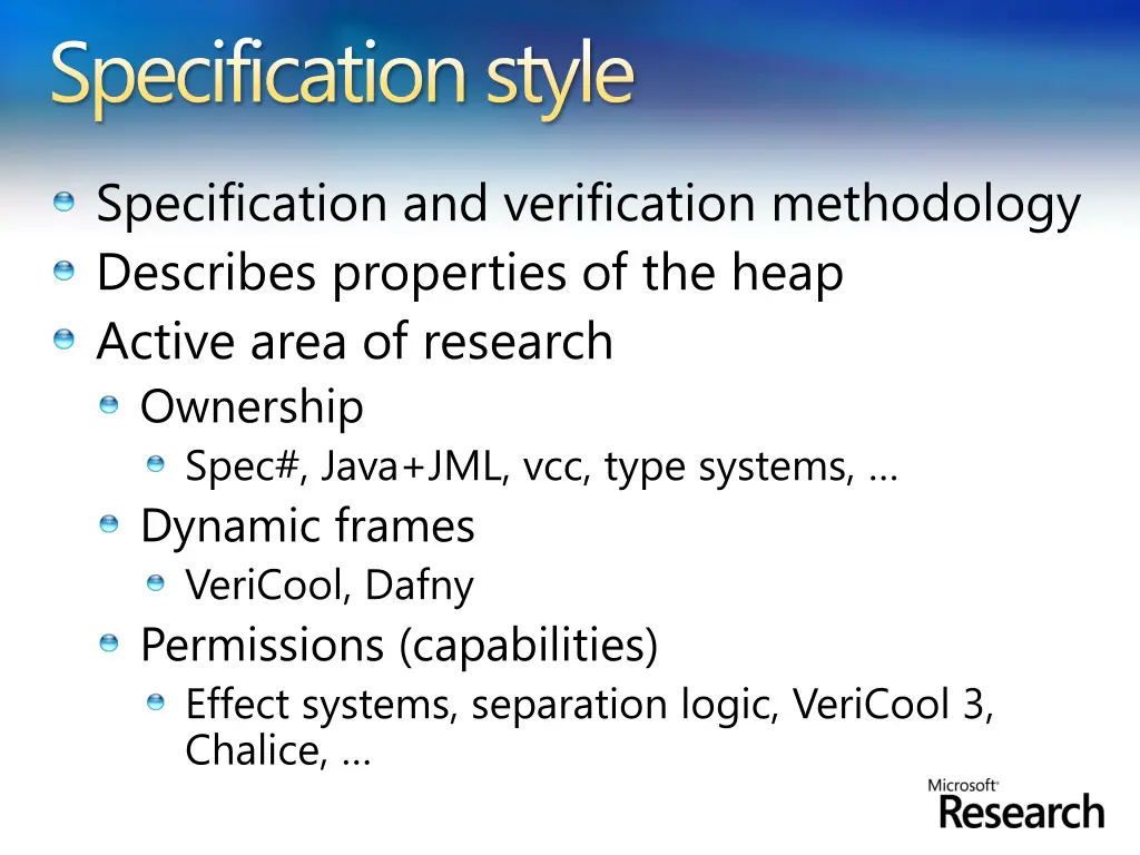 specification style