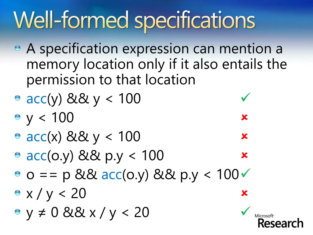 well formed specifications a specification