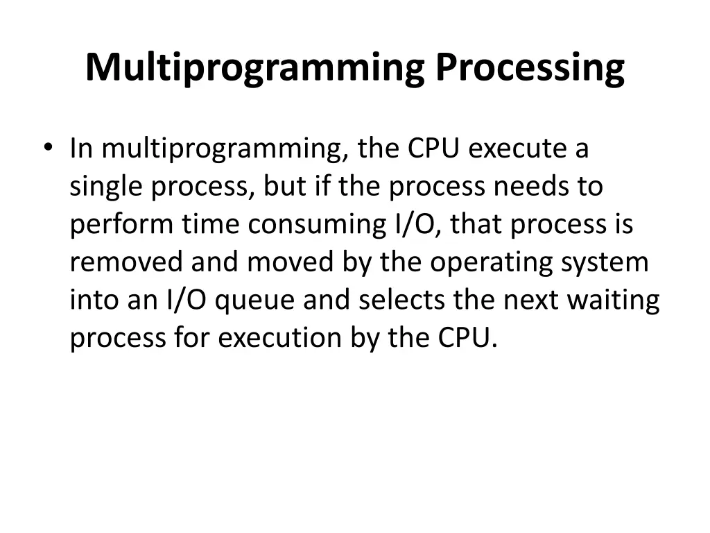 multiprogramming processing