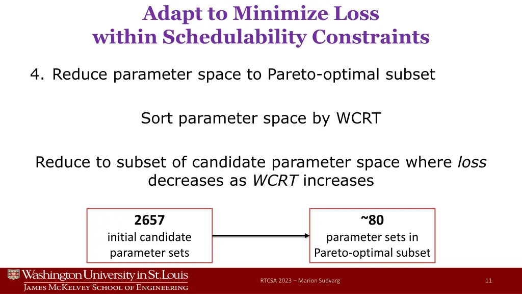 adapt to minimize loss within schedulability 3