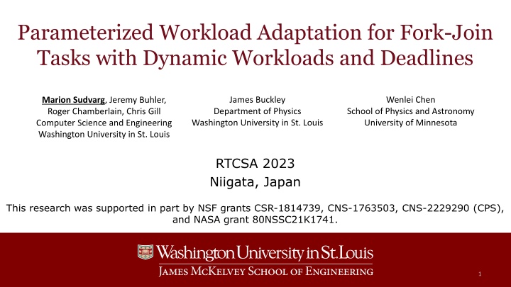 parameterized workload adaptation for fork join