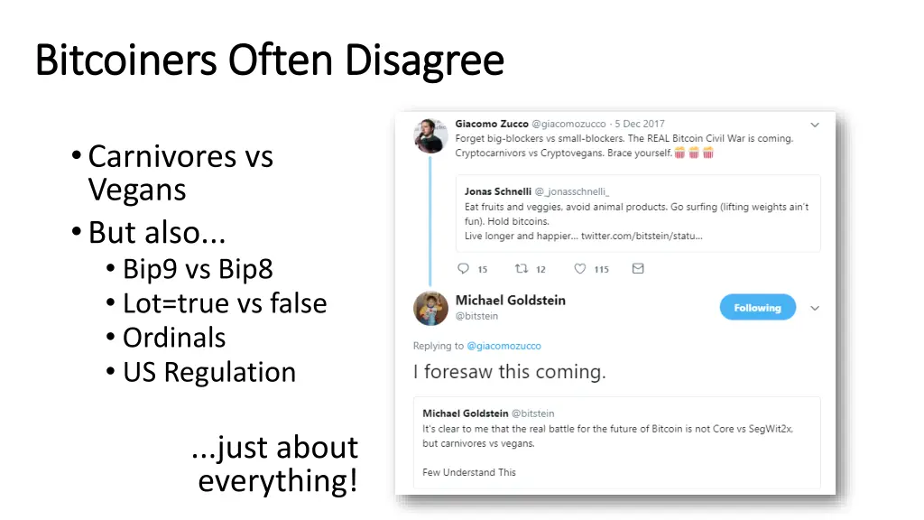 bitcoiners bitcoiners often disagree often