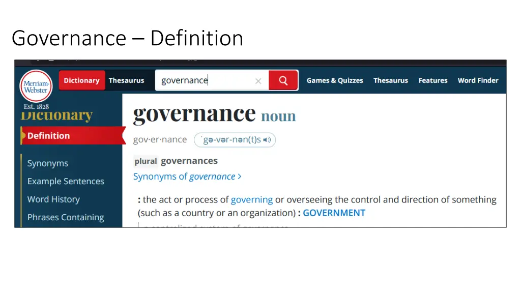 governance definition