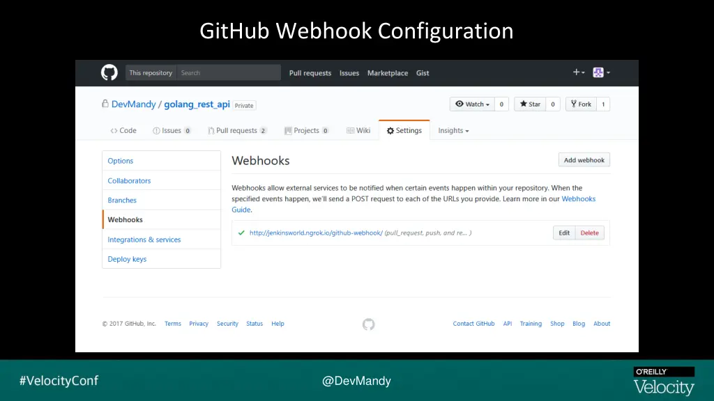 github webhook configuration