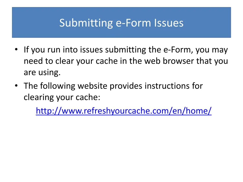 submitting e form issues