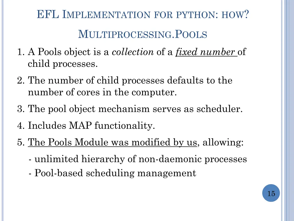 efl i mplementation for python how