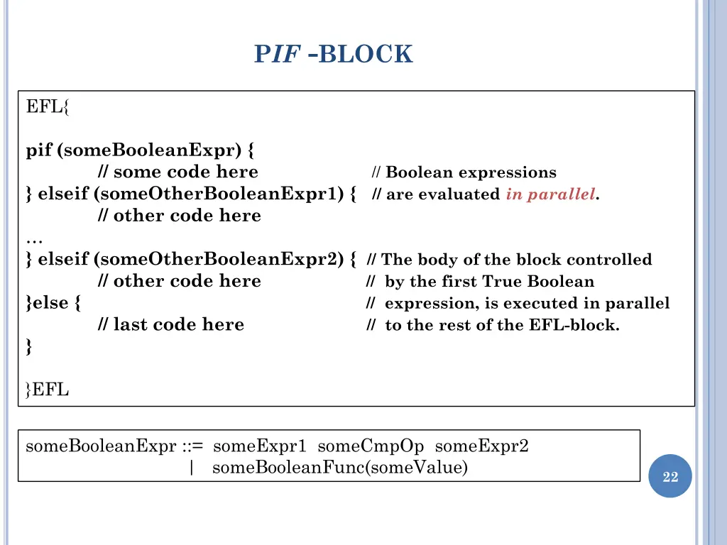 p if block