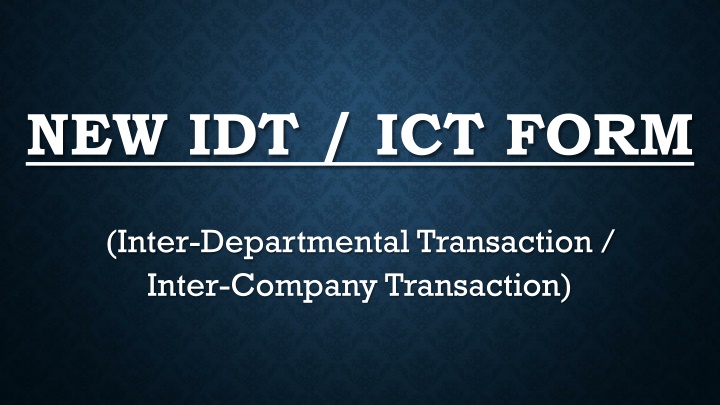 new idt ict form