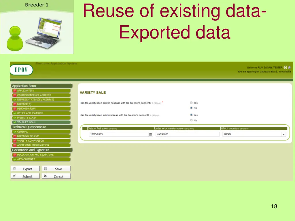 reuse of existing data exported data 2