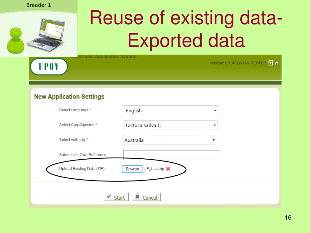 reuse of existing data exported data