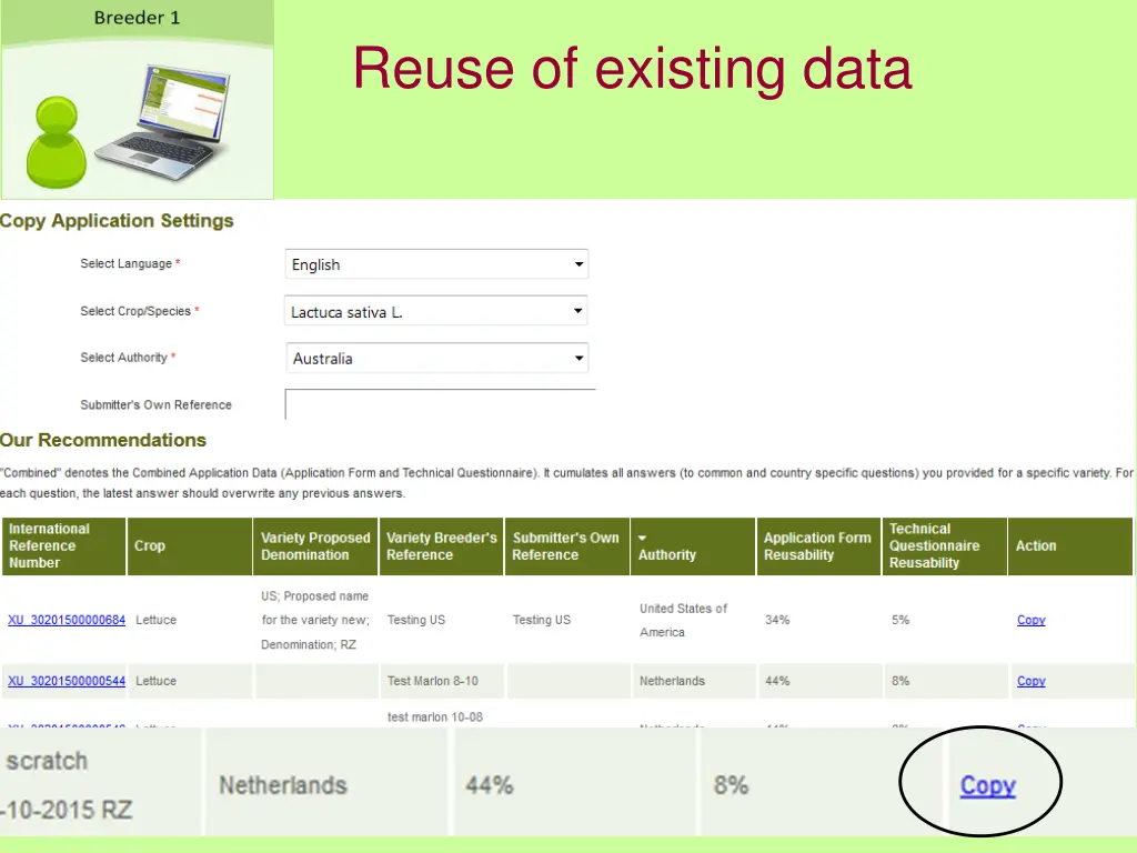 reuse of existing data