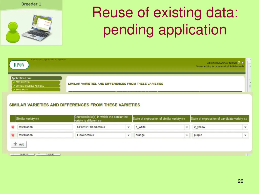 reuse of existing data pending application 1