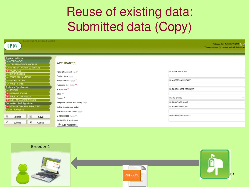 reuse of existing data submitted data copy