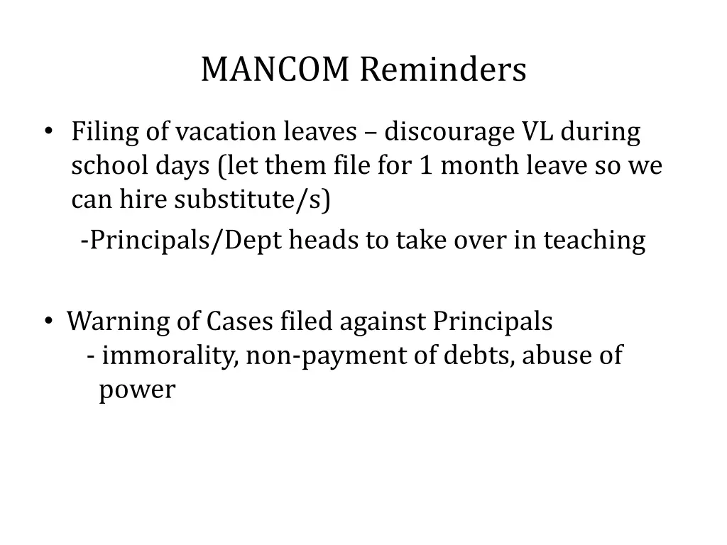 mancom reminders 1