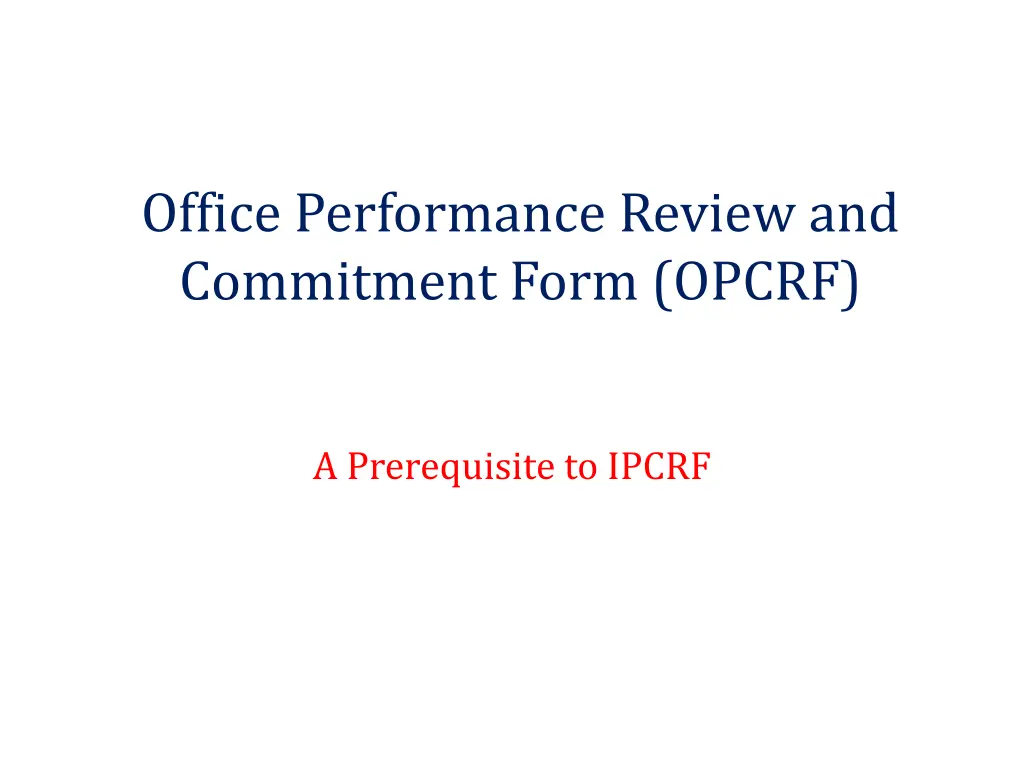 office performance review and commitment form