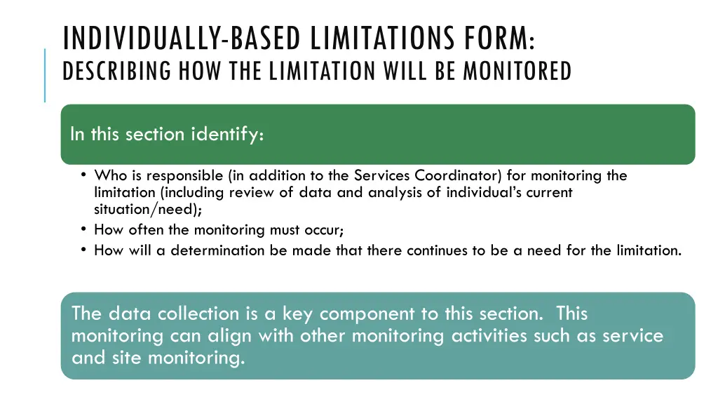 individually based limitations form describing 10