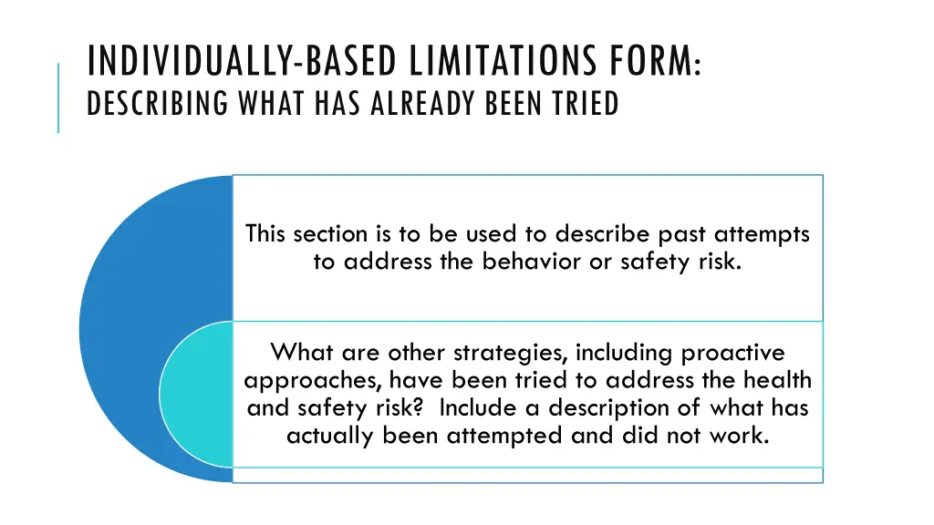 individually based limitations form describing 5