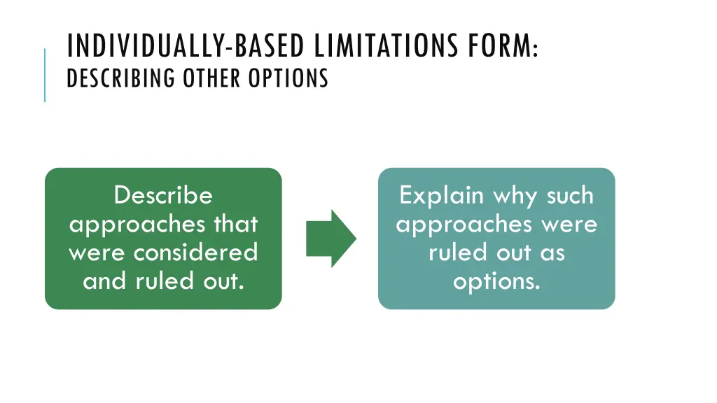 individually based limitations form describing 6