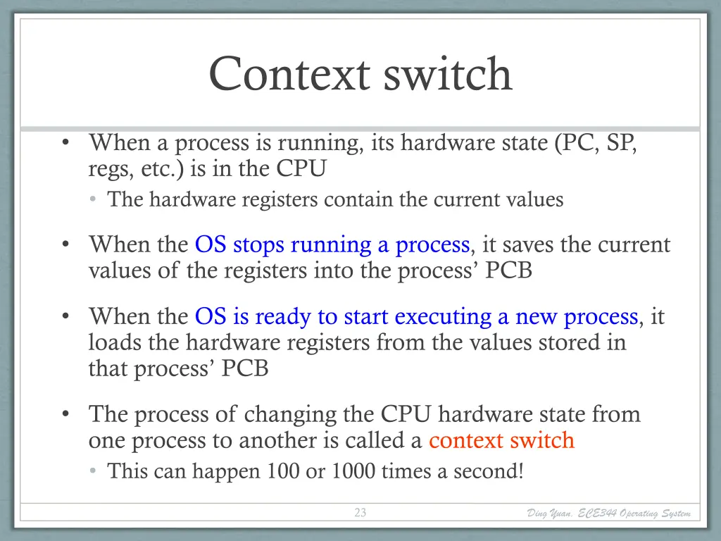 context switch