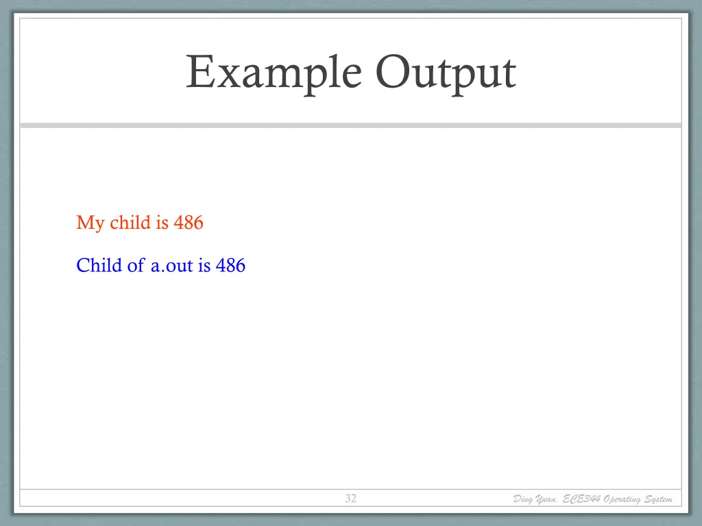 example output