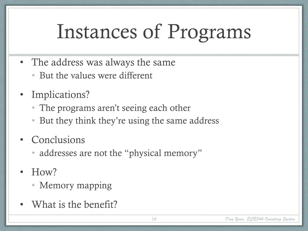 instances of programs