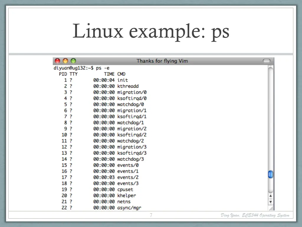 linux example ps