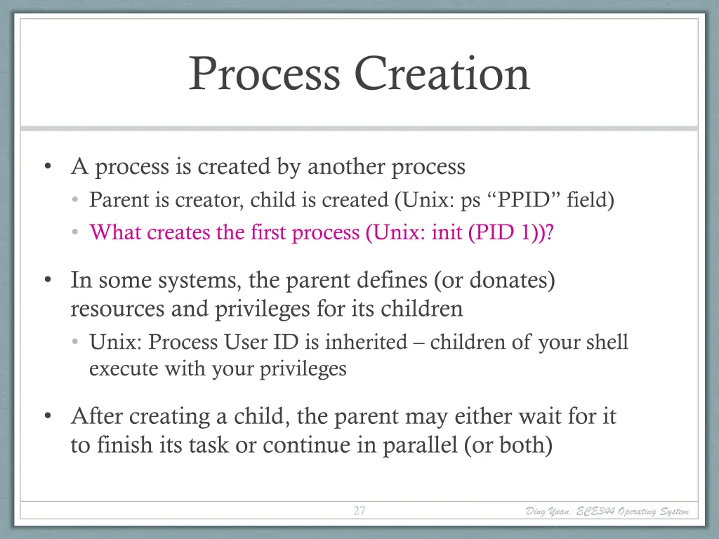 process creation